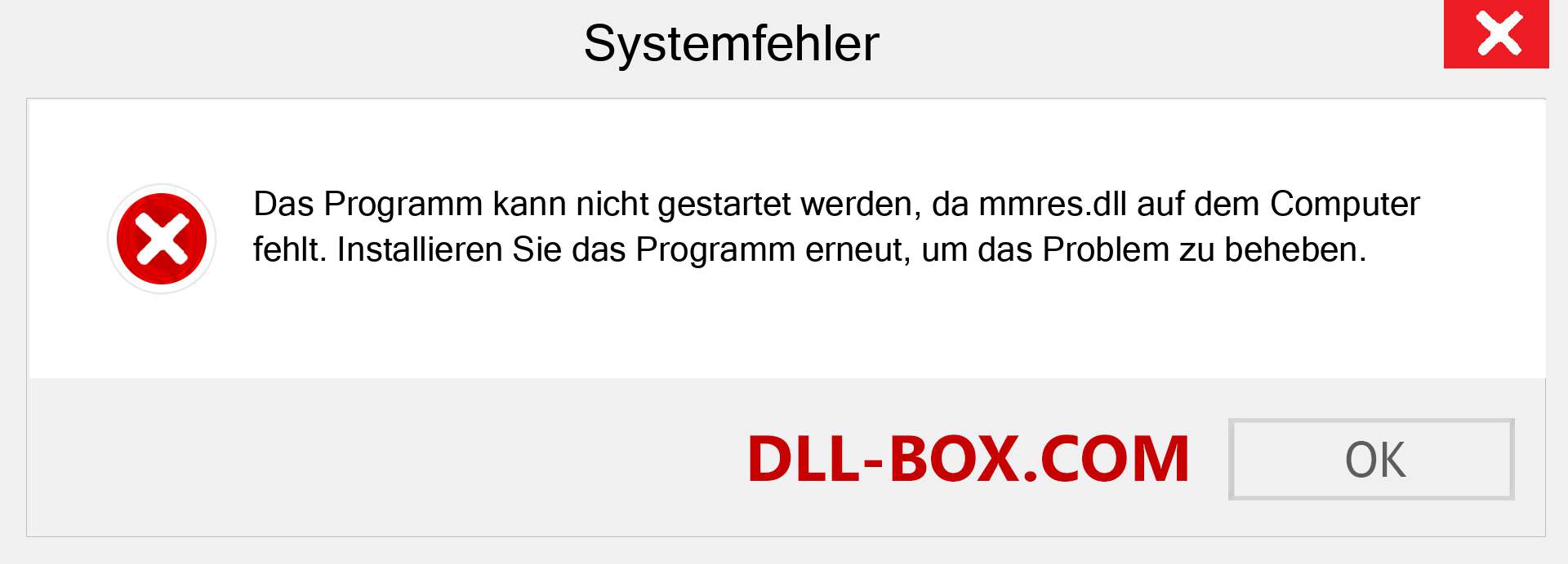 mmres.dll-Datei fehlt?. Download für Windows 7, 8, 10 - Fix mmres dll Missing Error unter Windows, Fotos, Bildern