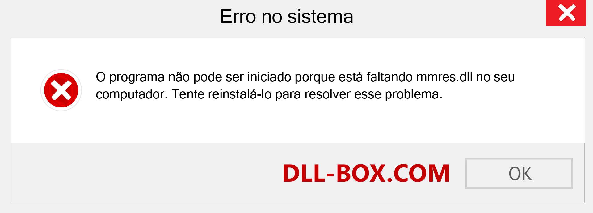 Arquivo mmres.dll ausente ?. Download para Windows 7, 8, 10 - Correção de erro ausente mmres dll no Windows, fotos, imagens